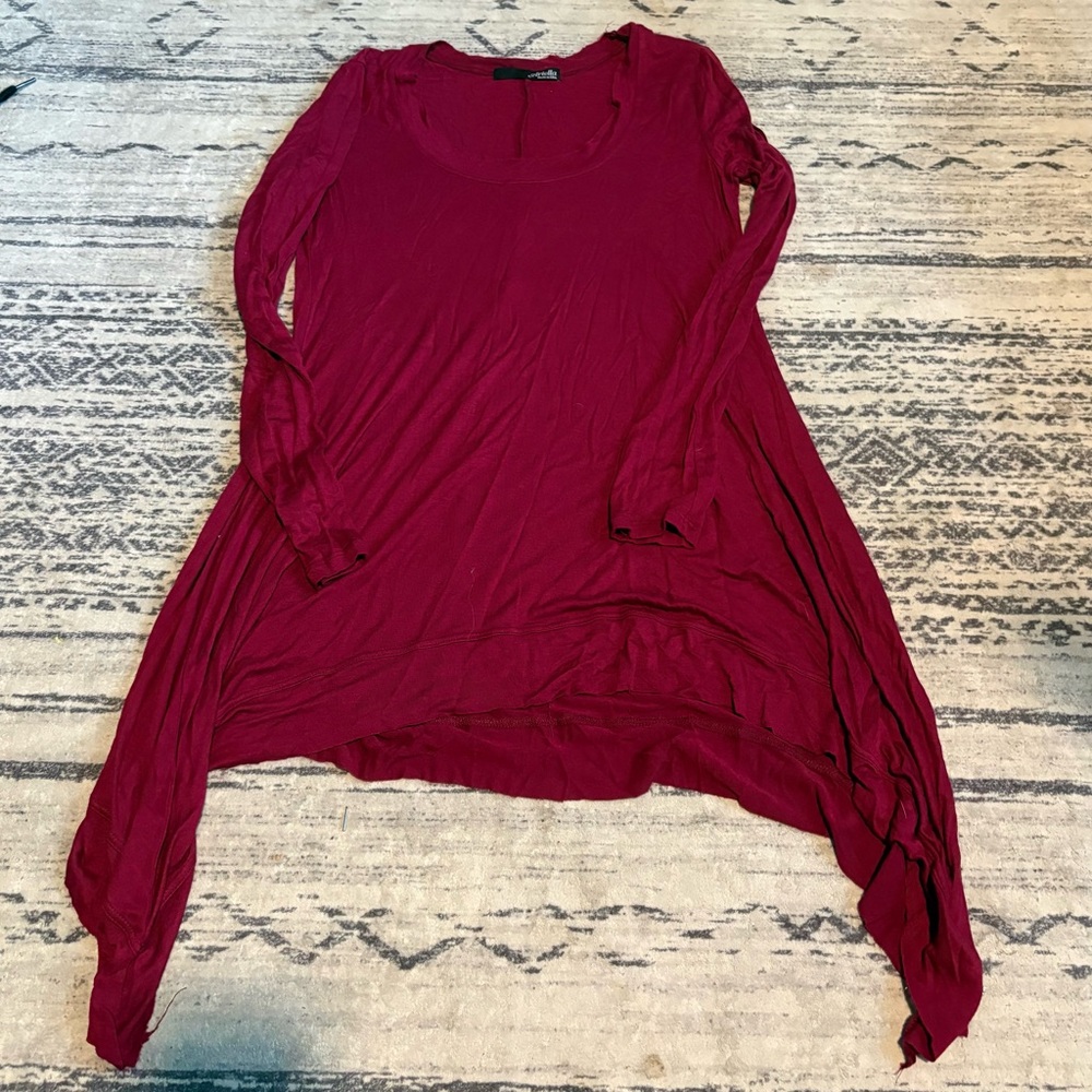 Flowy Burgundy Long Sleeve Top